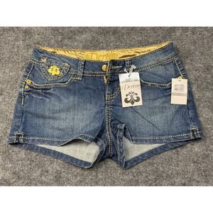 Deréon Women's Blue Denim Distressed Shorts Embellished Size 1/2